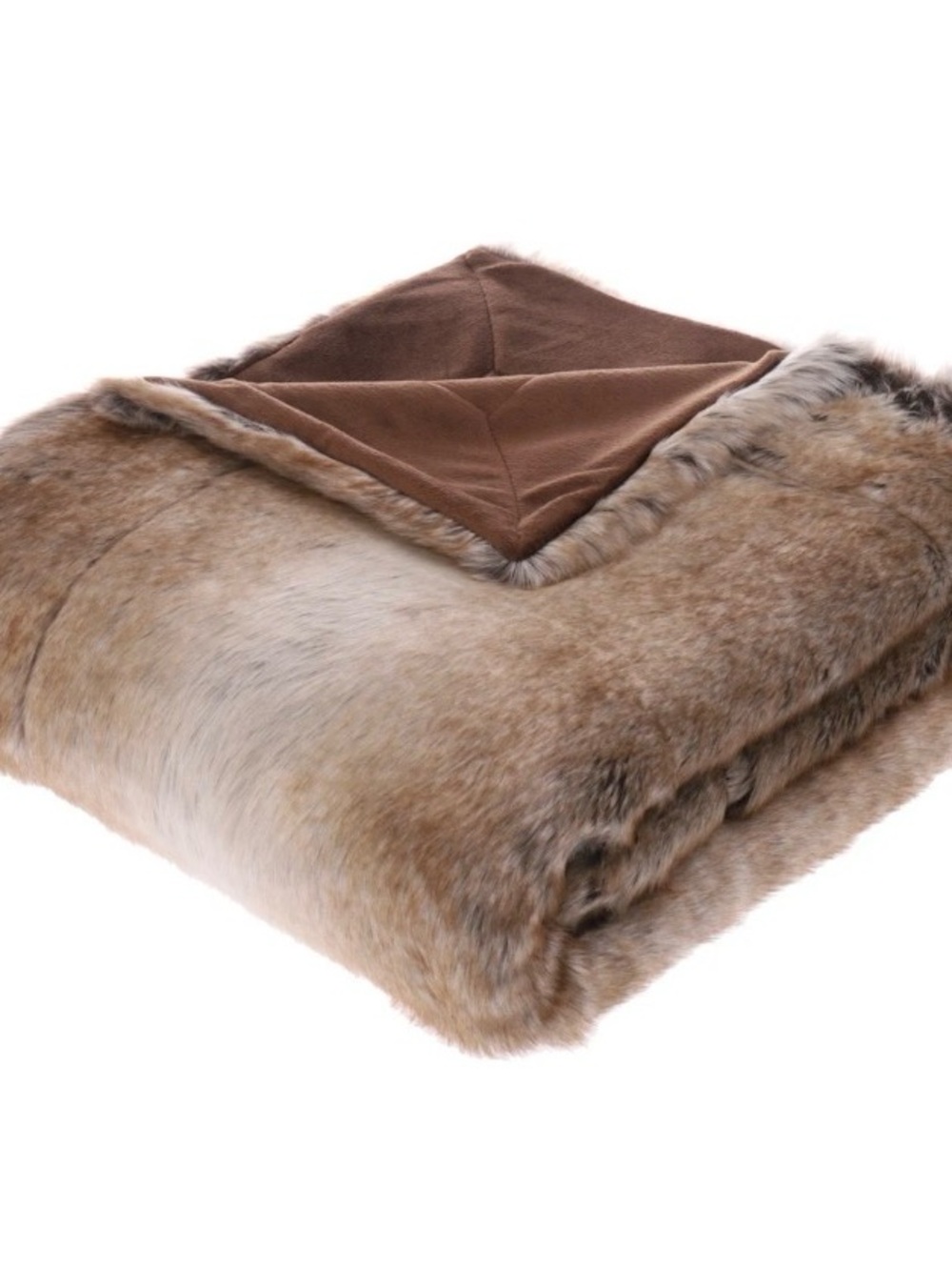 Batillo Lux Faux Fur Throw Blanket in Brown 60x80 - Picture 8 of 8